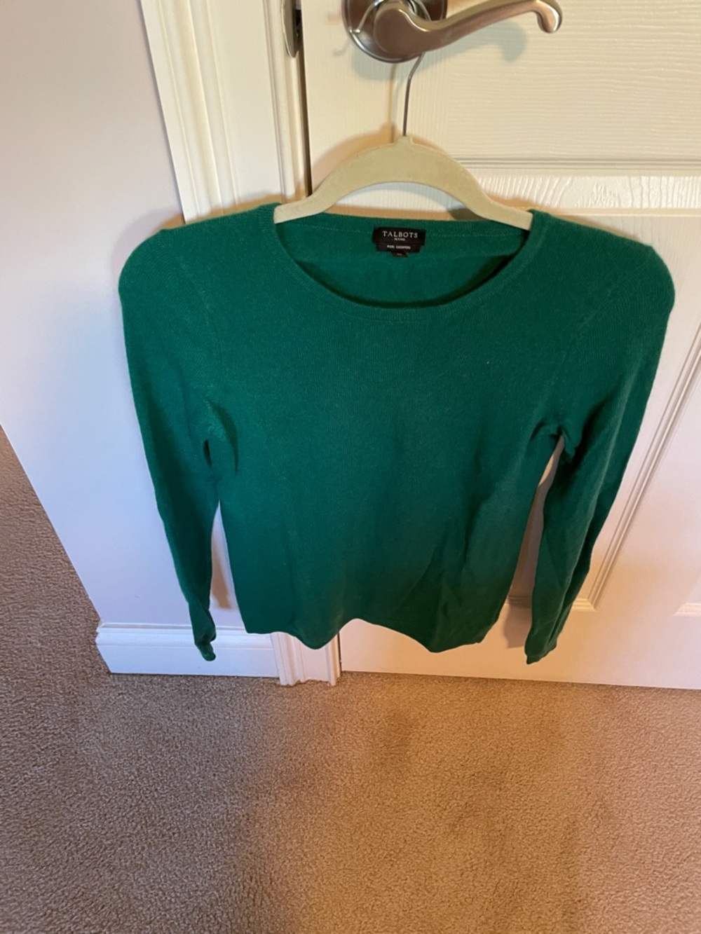 Talbots Petite Cashmere Emerald Green Sweater
